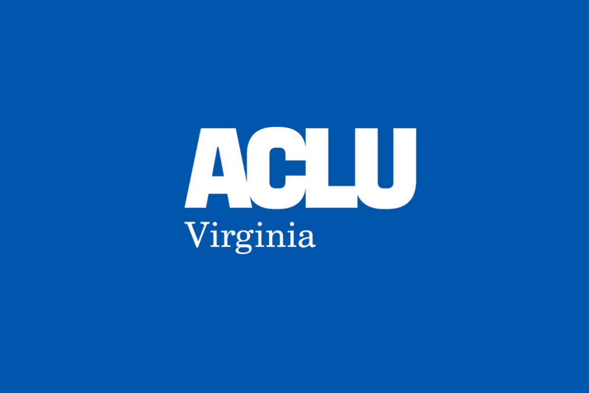 ACLU-VA logo against a navy blue background