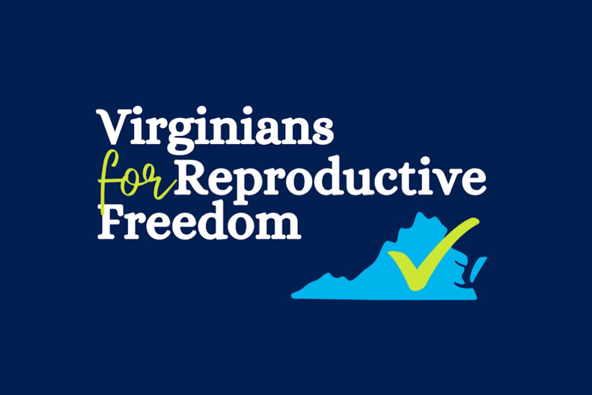 Virginians for Reproductive Freedom with a map of Virginia icon