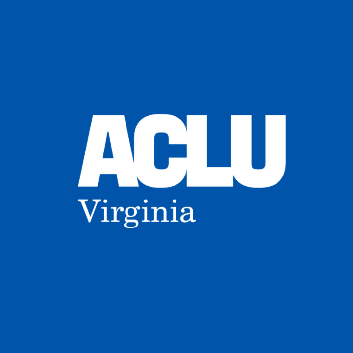 ACLU-VA logo against a blue background