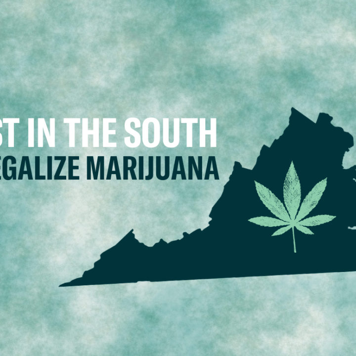 graphic that says "Virginia: First in the south to legalize marijuana."